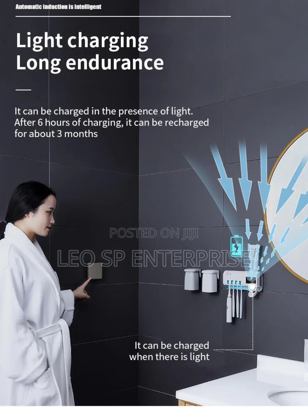 Toothbrush Holder and Automatic Dispense With Sterilizer