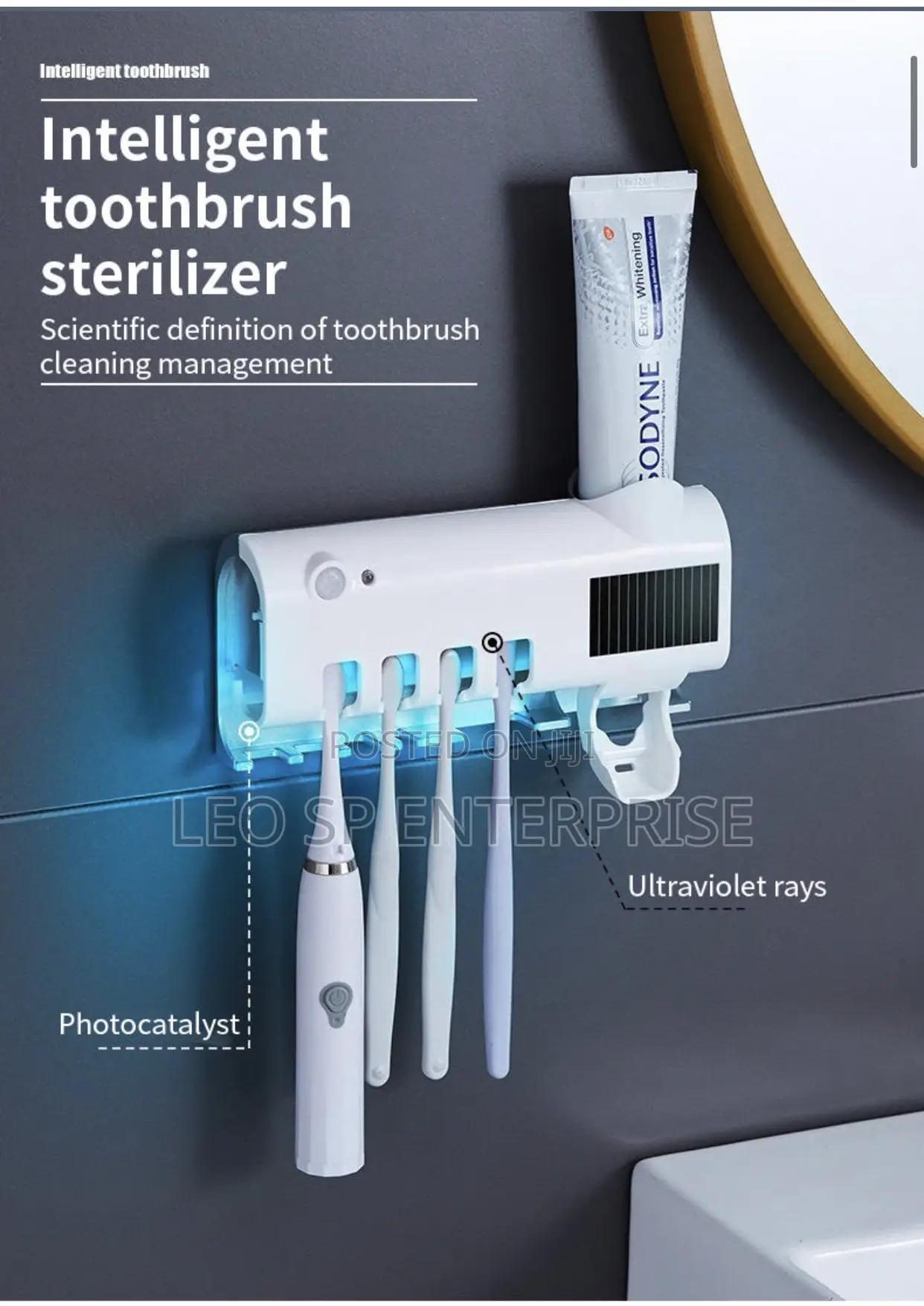 Toothbrush Holder and Automatic Dispense With Sterilizer