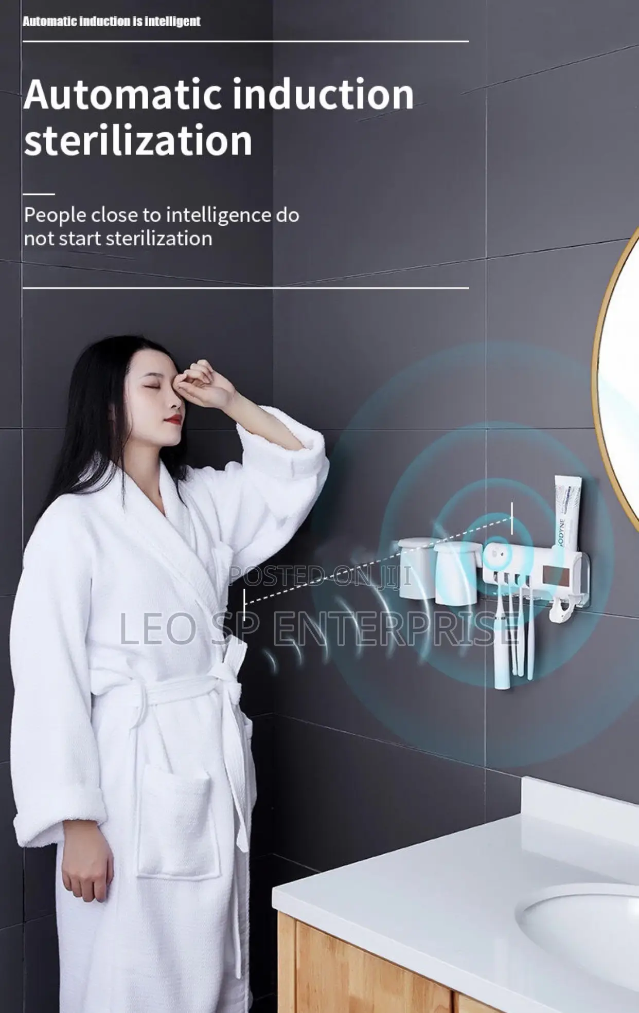 Toothbrush Holder and Automatic Dispense With Sterilizer