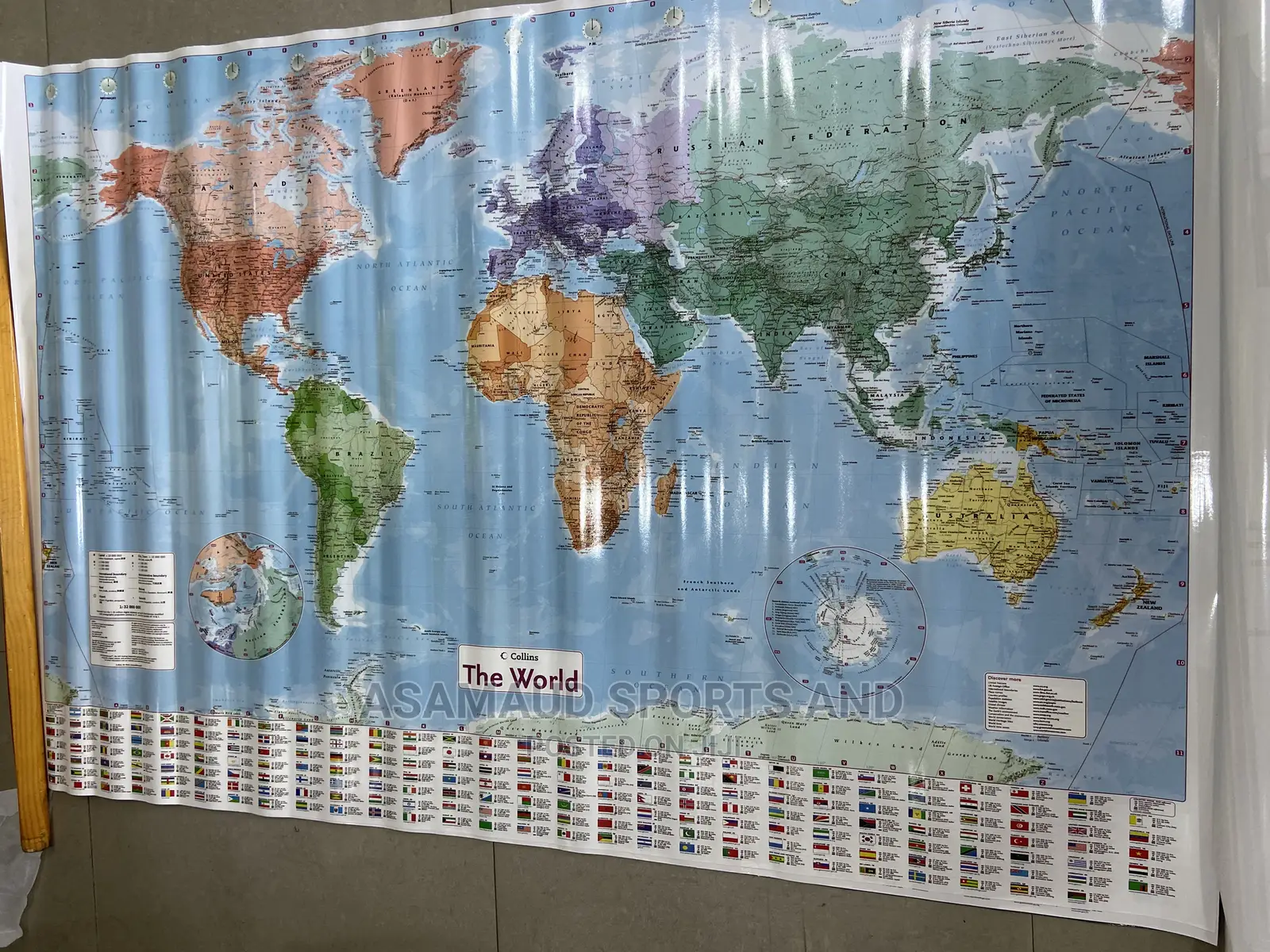 Original World Map Calendar for Offices and Schools