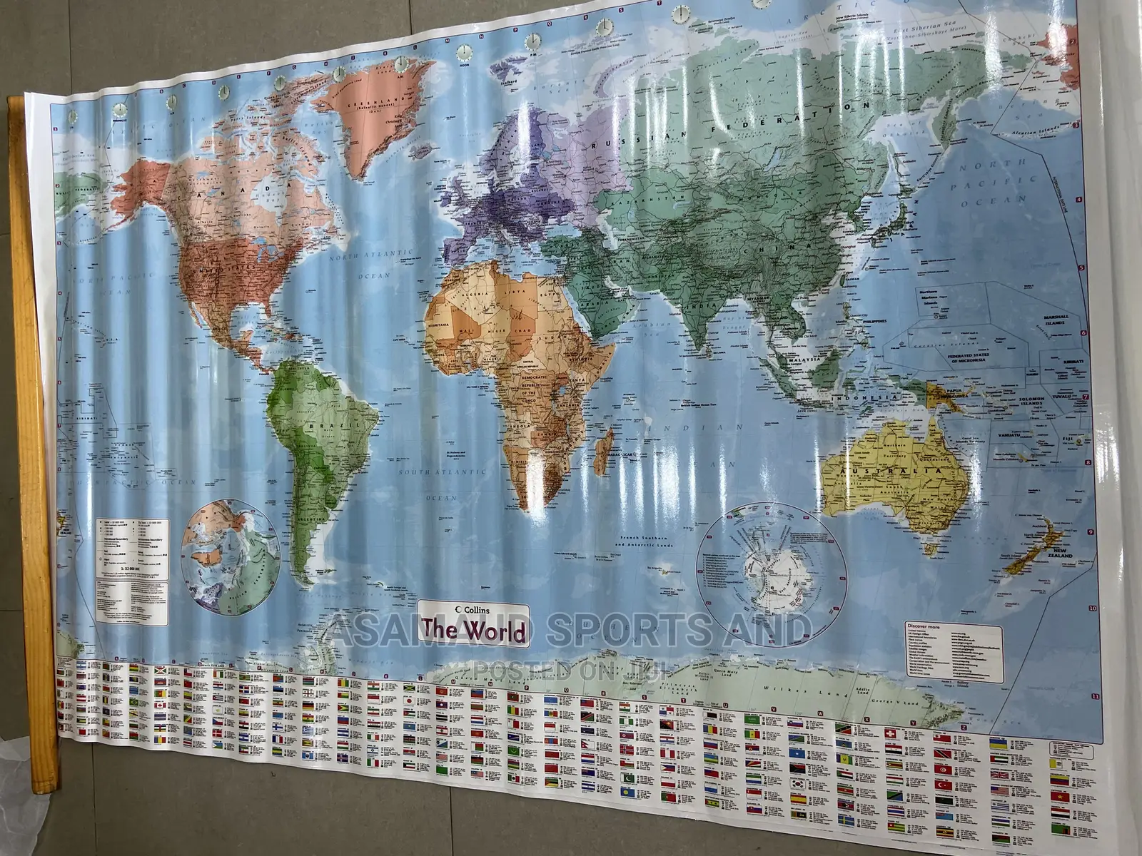 Original World Map Calendar for Offices and Schools