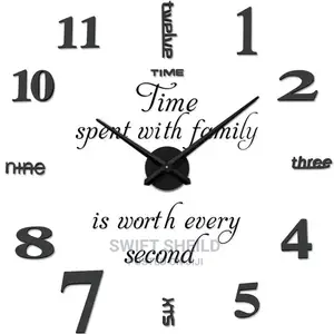 3d Wall Clock 120 Cm. (Time Spent With Family Design)