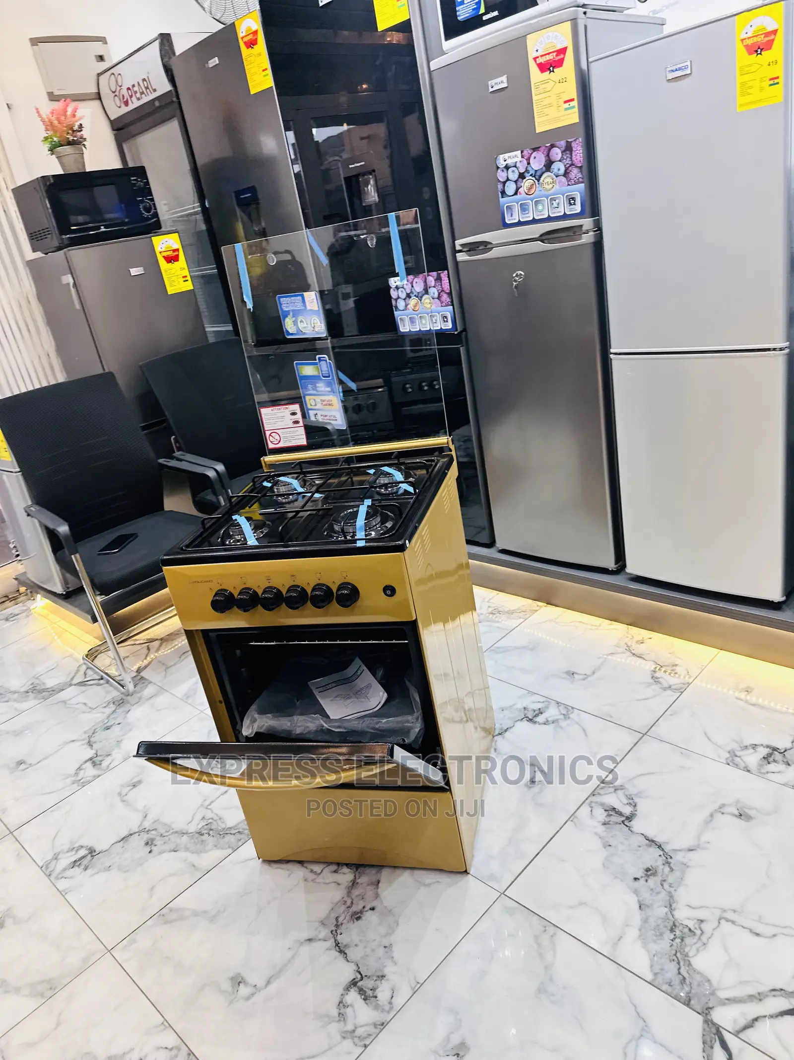 Golden Color Gas Cooker Oven 50/50 4burner Stove Top Cooker