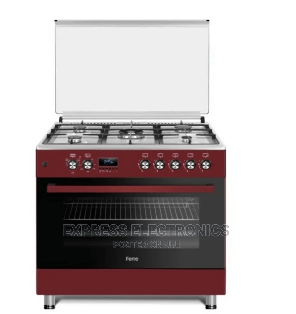 Inox Red Gas Cooker 60/90 Oven Grill Lamp Inbuilt 5burner
