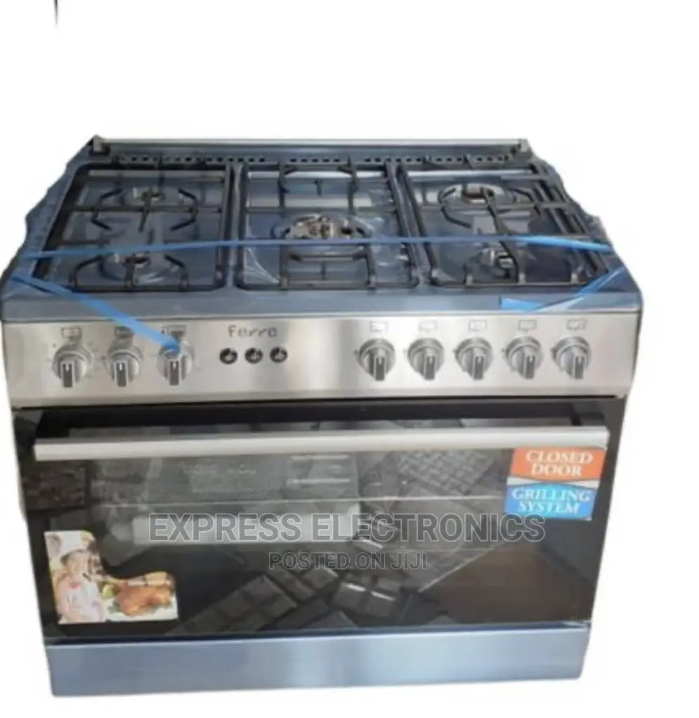 Gas Cooker Inox Gray Rotisserie Grill 5burner Oven 60/90