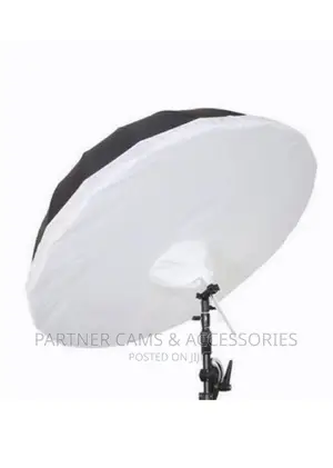 185cm Deep Parabolic Umbrella + White Diffuser