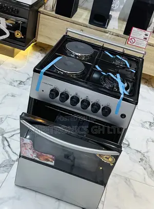 2 Electric 2 Gas Volcano Gas Cooker Sliver 50x50 Oven With G