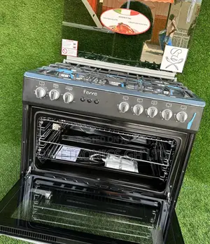 Shine Black Ferre 5 Gas Burner Oven With Grill 60x90