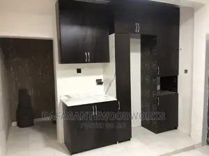 RAF Kitchen Cabinet With MDF or Laminated Dark Coffee Color