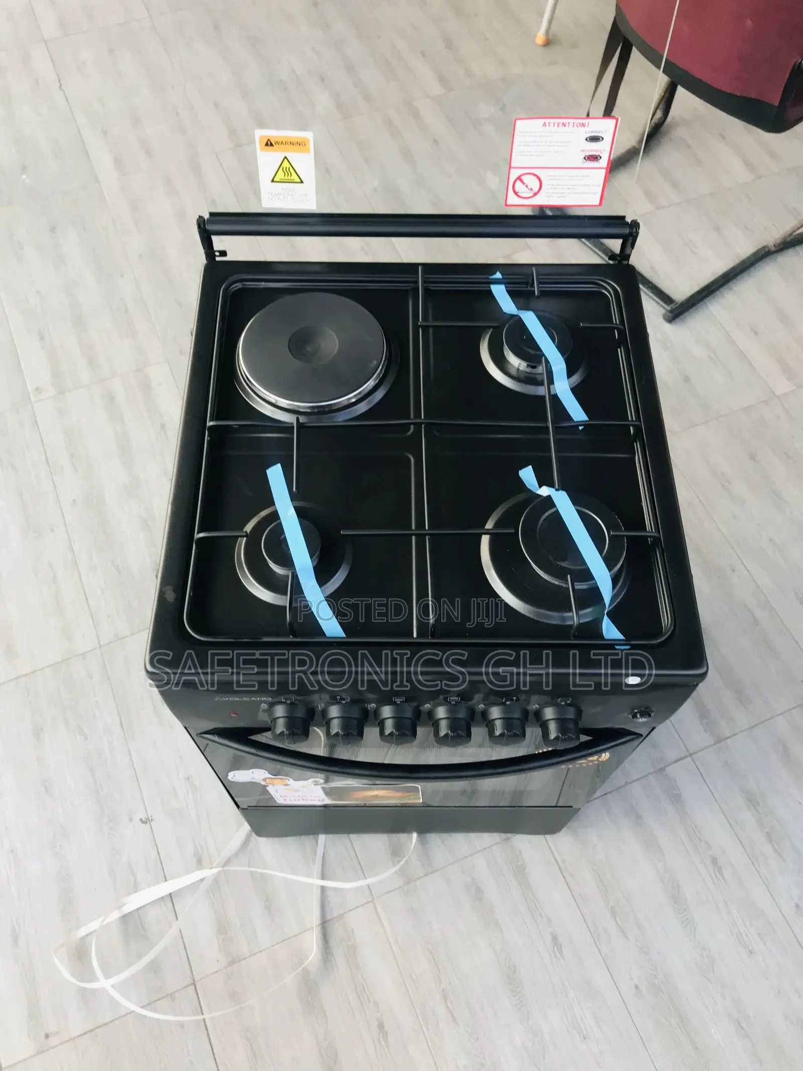 Designed 3 Gas Cooker Black 1 Electric Oven Grill Volcano