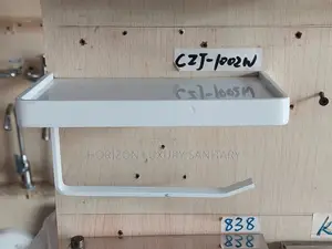 Modern White Tiolet Roll Holder With Phone Shelf