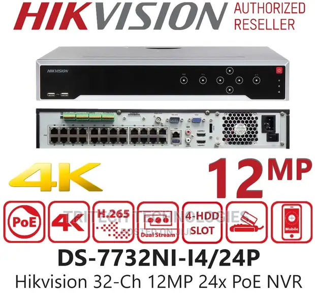 Hikvision 32 Channel Nvr With Poe Hikvision 32ch NVR With 24port