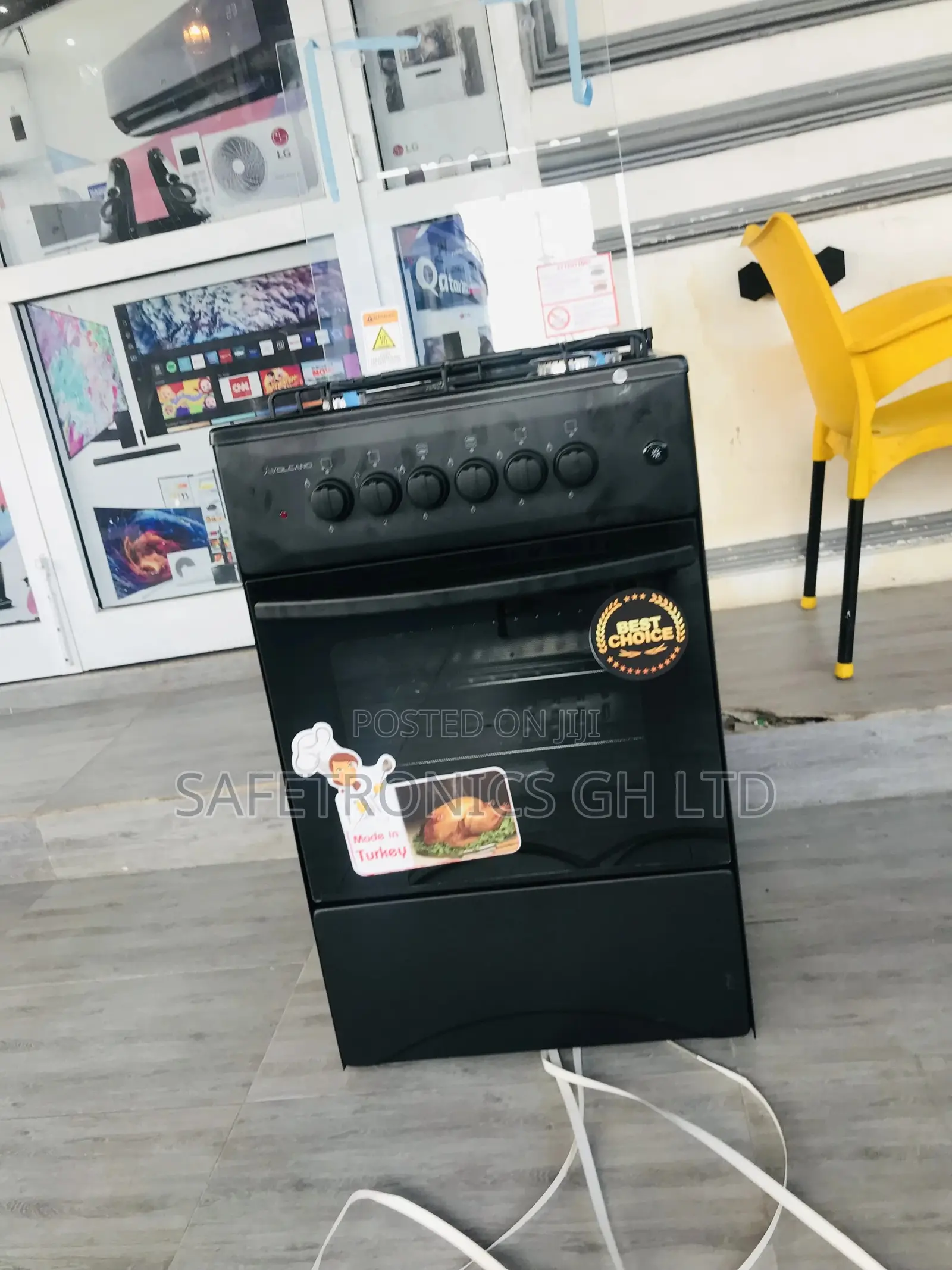 Oven With Grill 50x50 Volcano 3 Gas 1 Electric Black