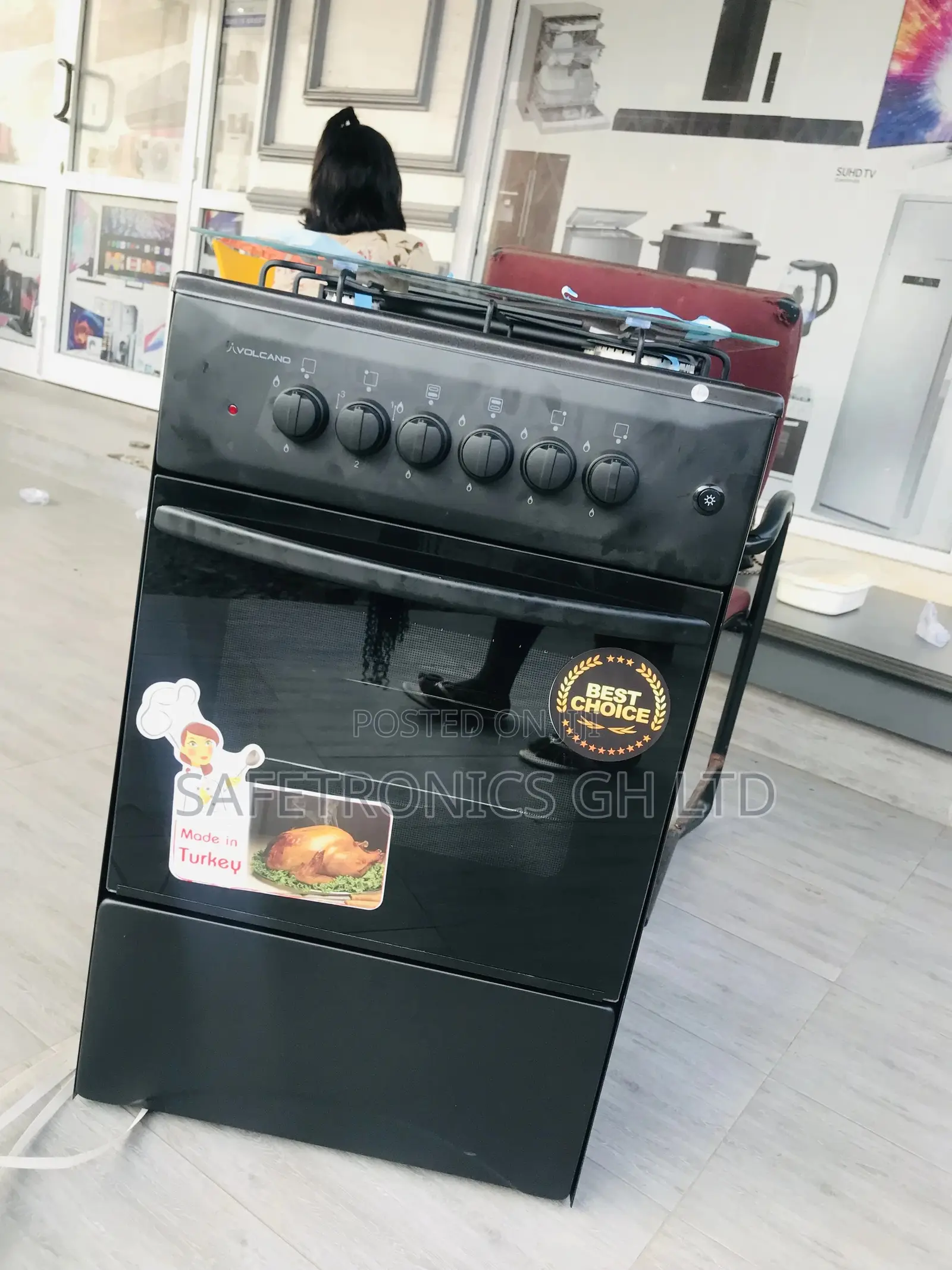 Grill Oven Black 50x50 1 Electric 3 Gas Volcano