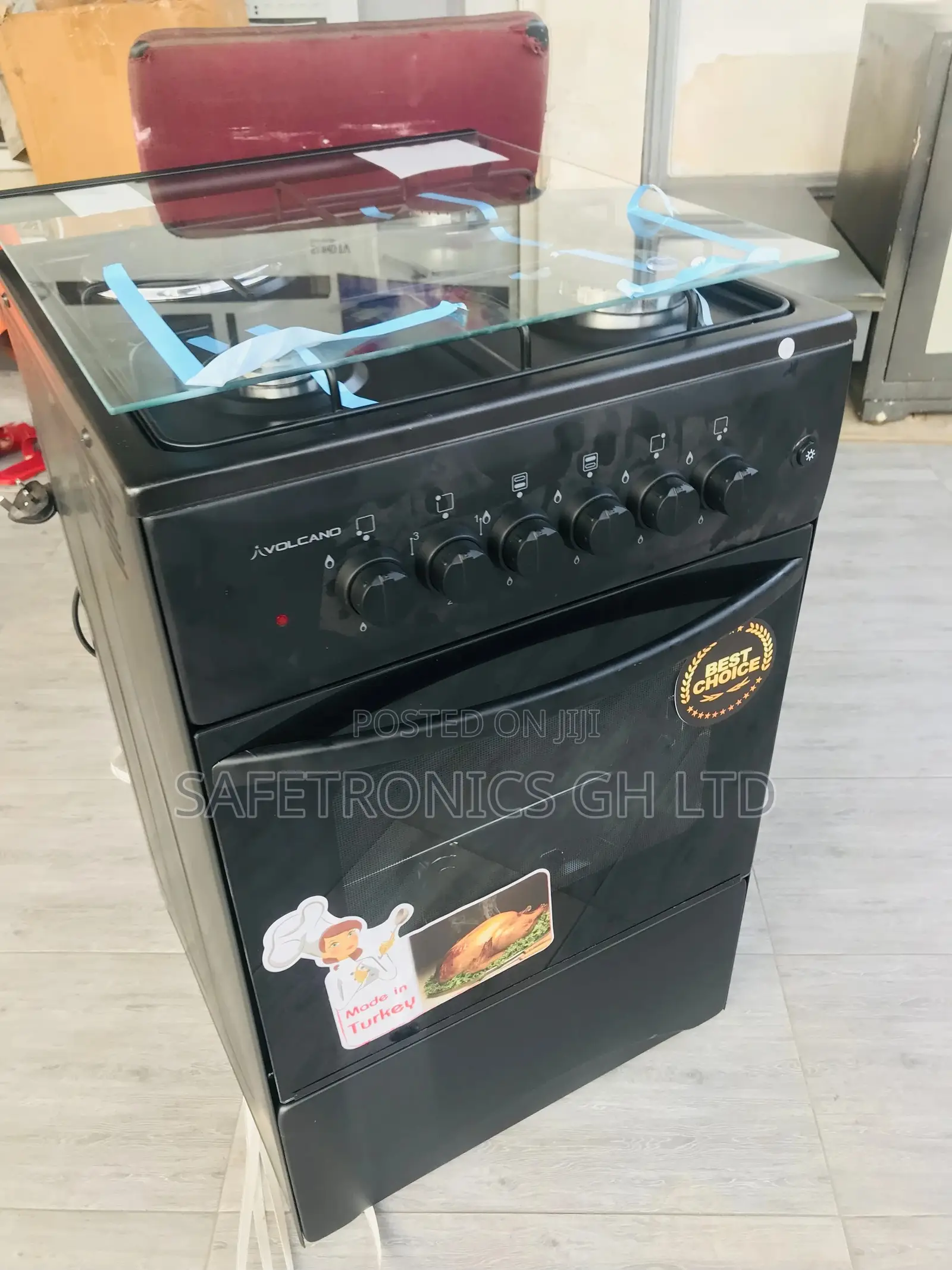 Smart 3 Gas Oven Grill 50x50 1 Electric Volcano Black