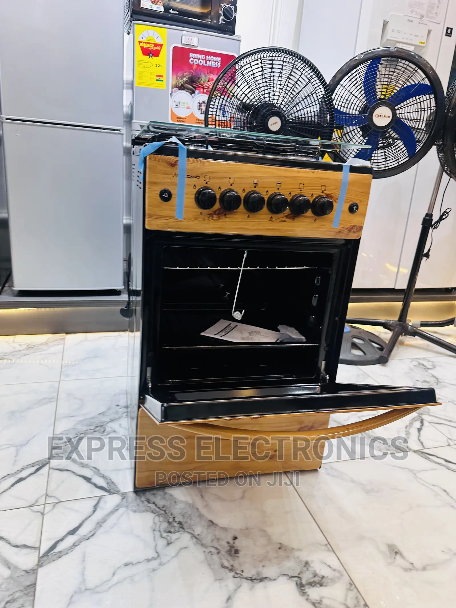 Stylish Design Light Wooden 4burner Cooker Oven Rotisserie