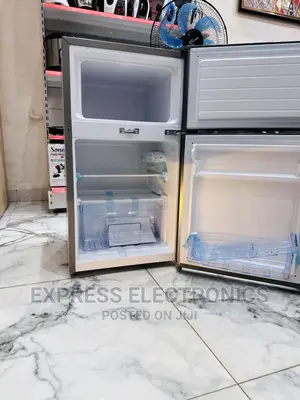 Budget From on Table Top Pearl Double Door Fridge Grey