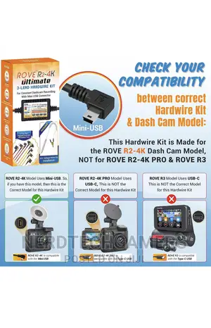 Dash Cam Hardwire Kit for ROVE R2- Car Dash Camera