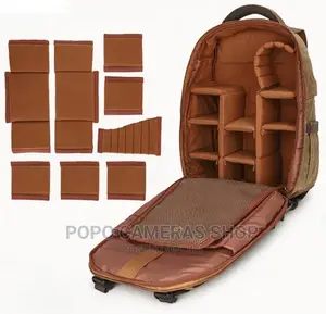 K-815 Leather And Canvas Camera Backpack