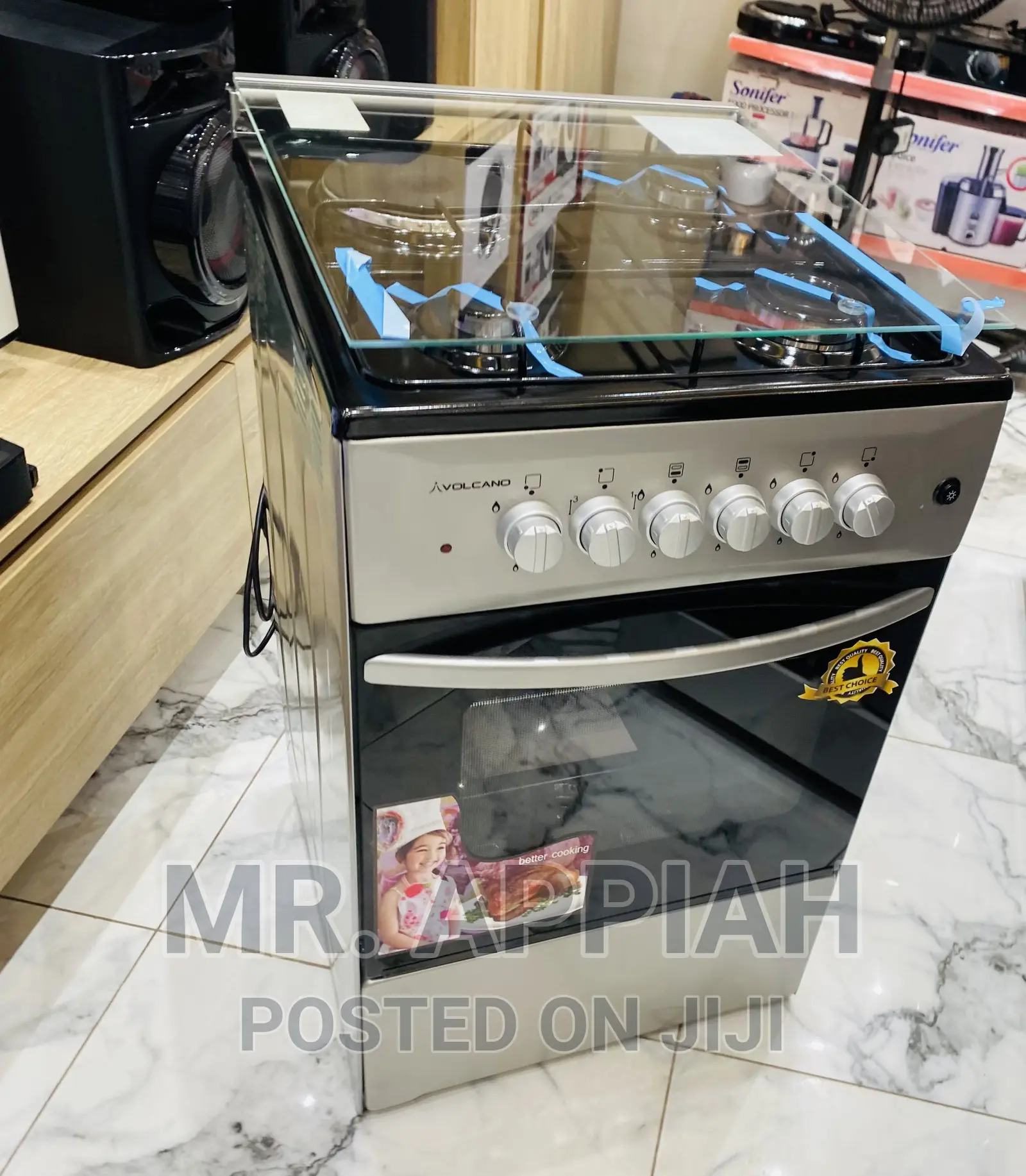 Effective and Reliable Volcano 3gas Burner + 1electric,Gray