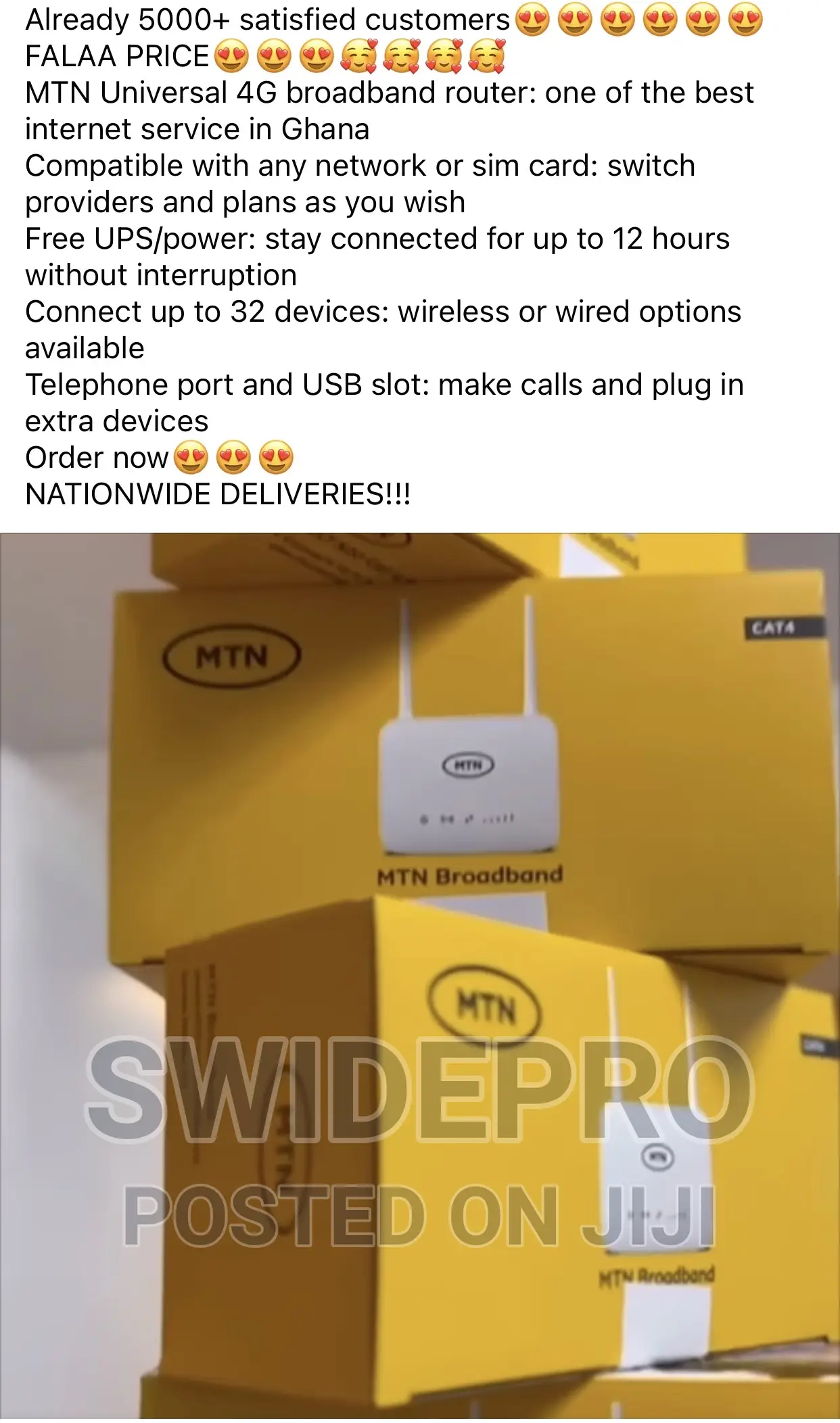 MTN Universal 4g Fast Broadband Router + Backup Battery