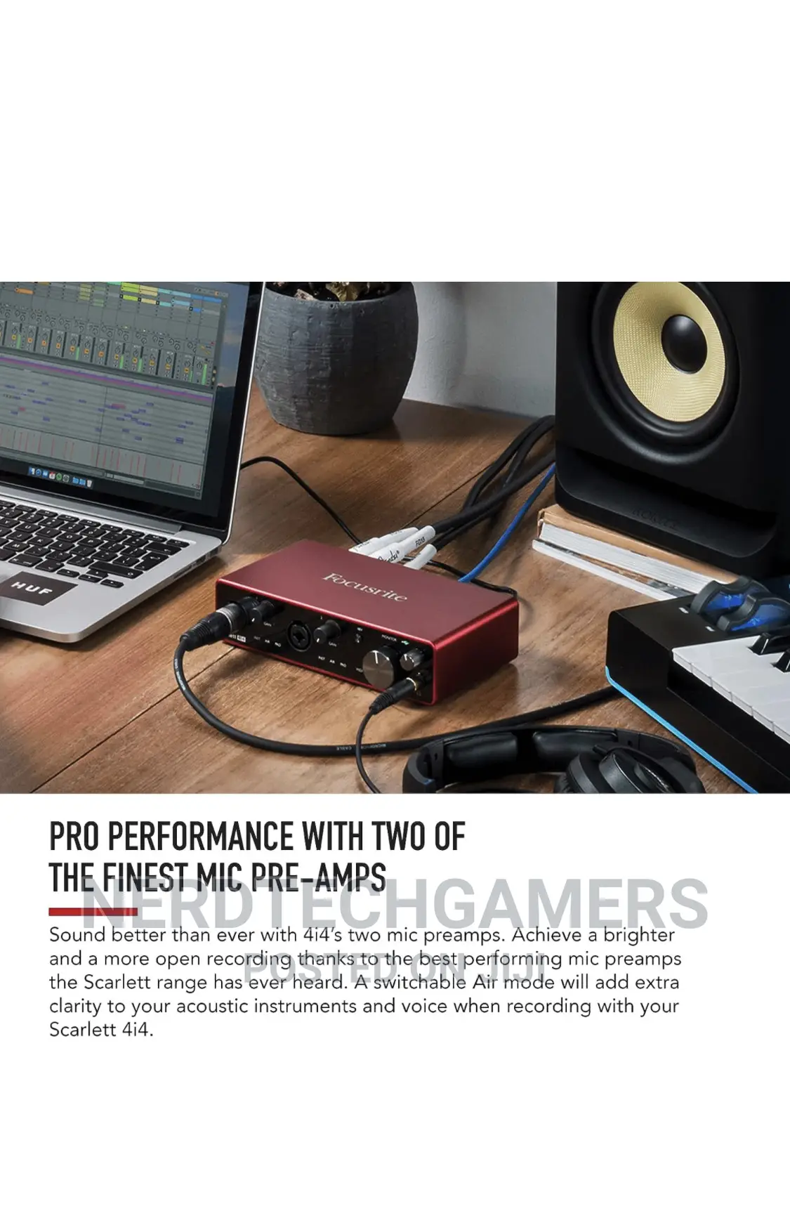 Focusrite Scarlett 4i4 3rd Gen USB Audio Interface.