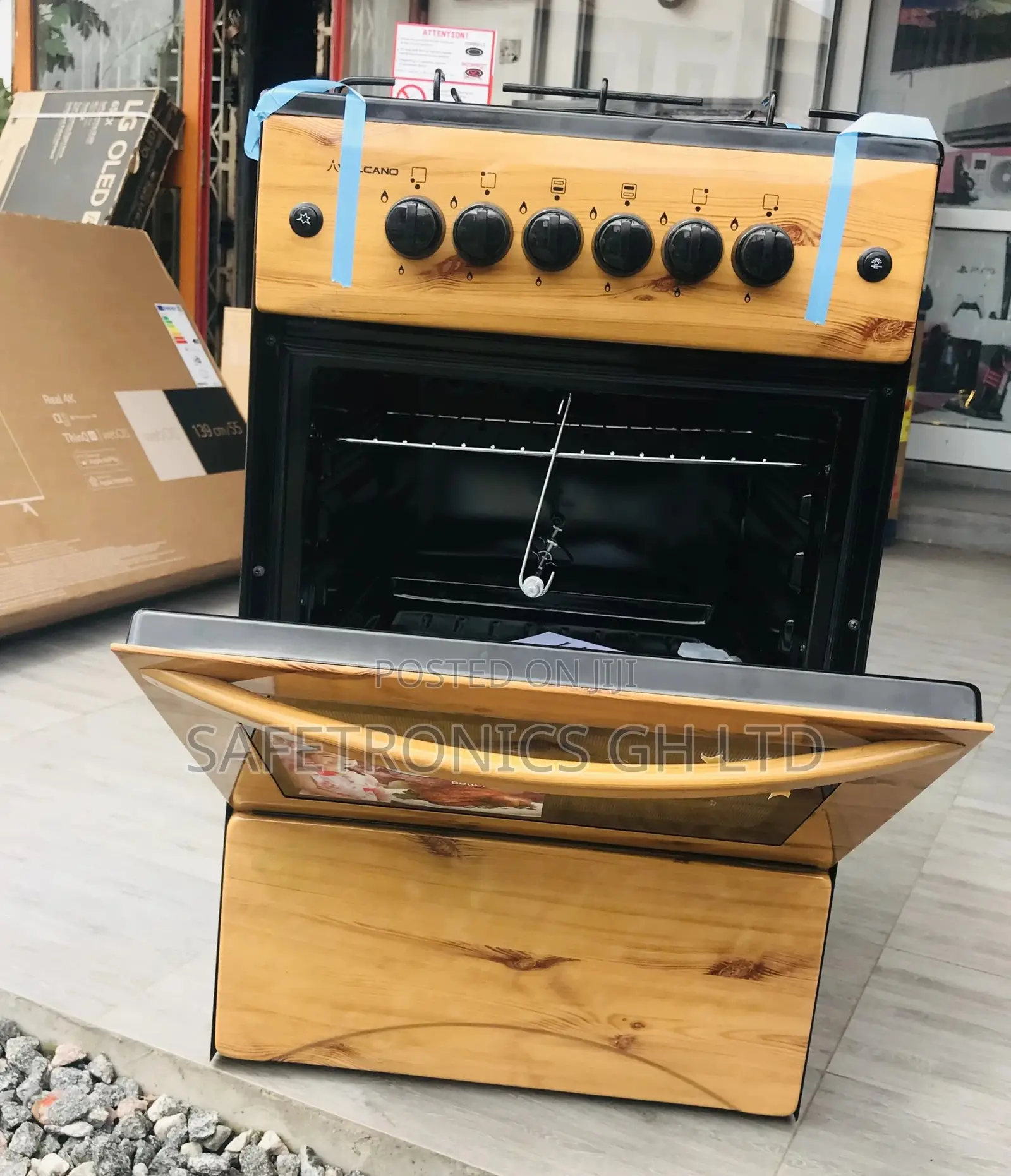 BMG6060 60x60 4 Wooden Gas Ovev With Grill