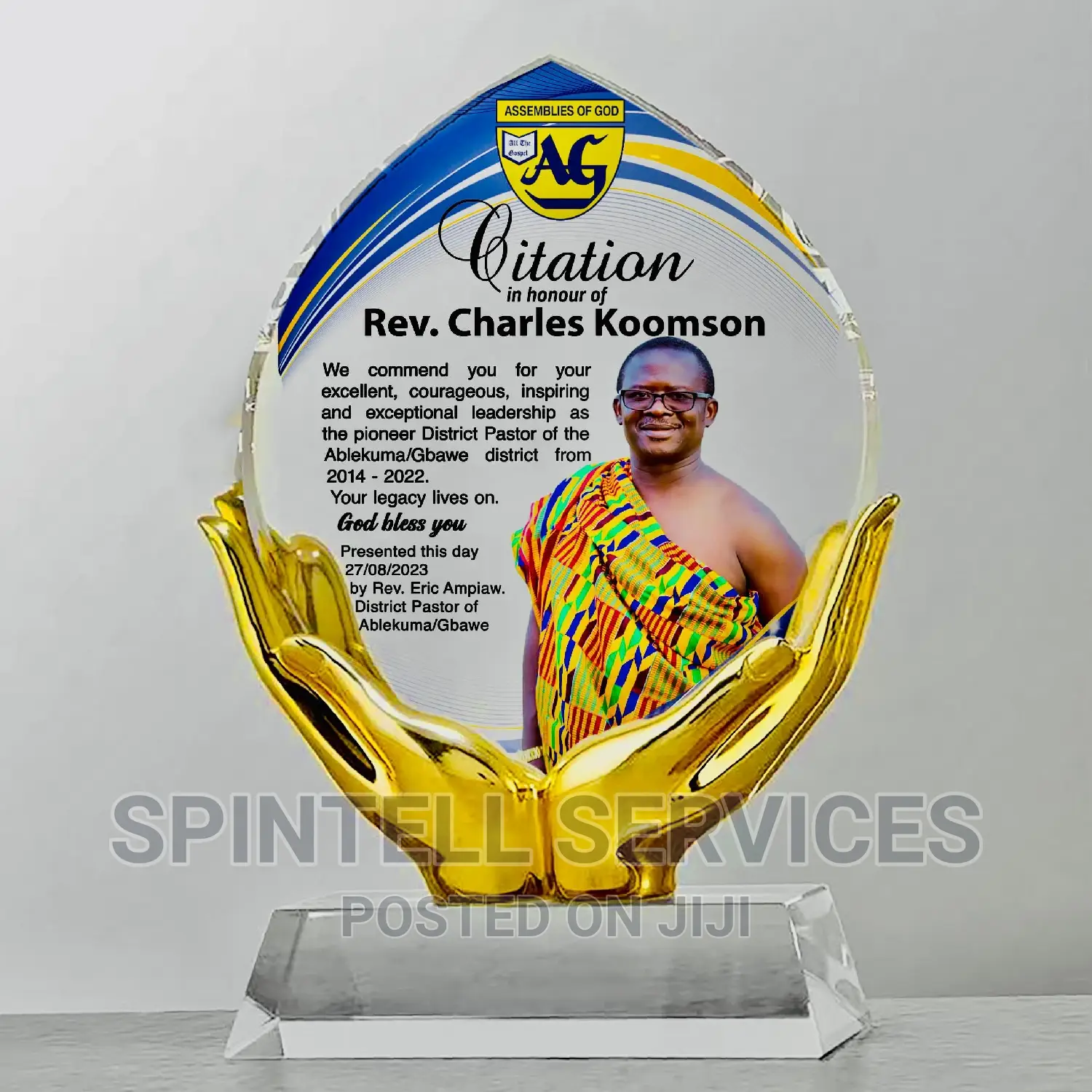 Award Crystal Plaque Citations