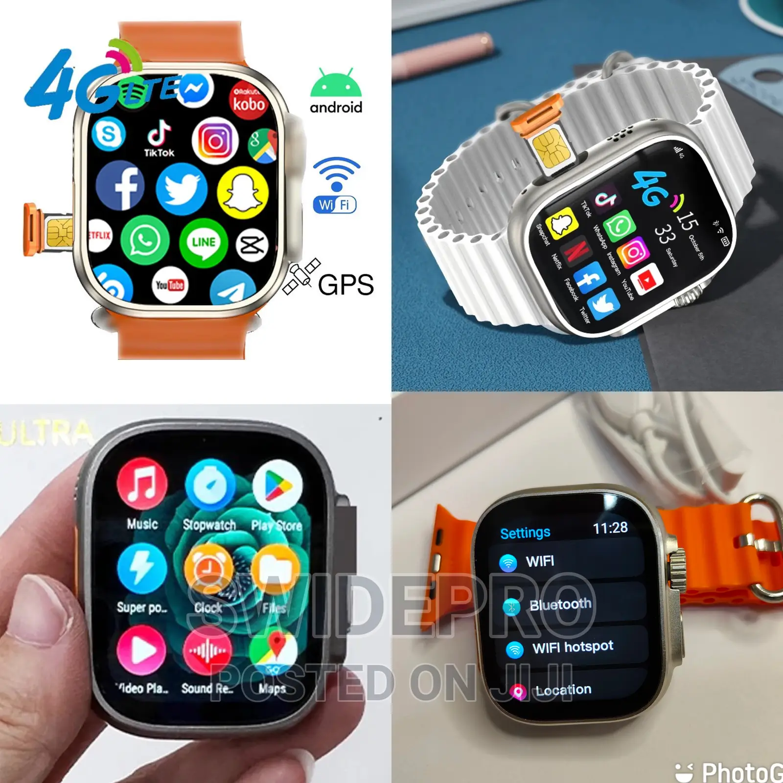 Smart 4g Android Dual Camera Smart Watch With Sim Slot
