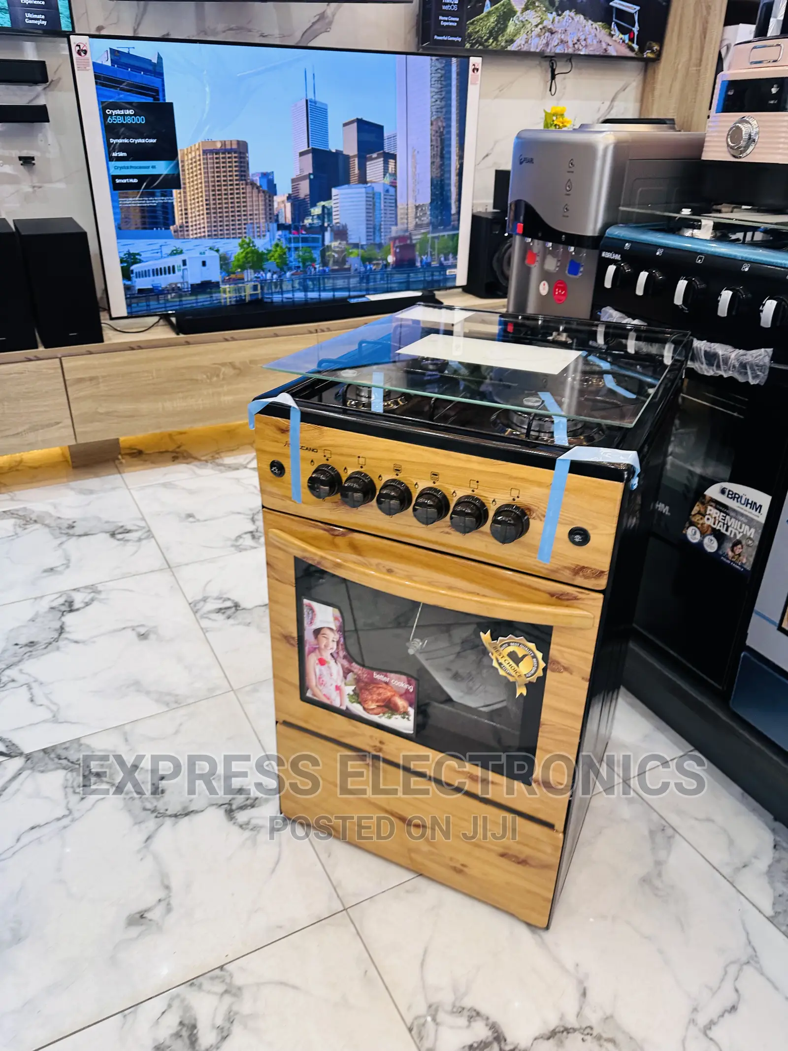 Unique Design Light Wooden 4burner Gas Cooker 50/50 Oven