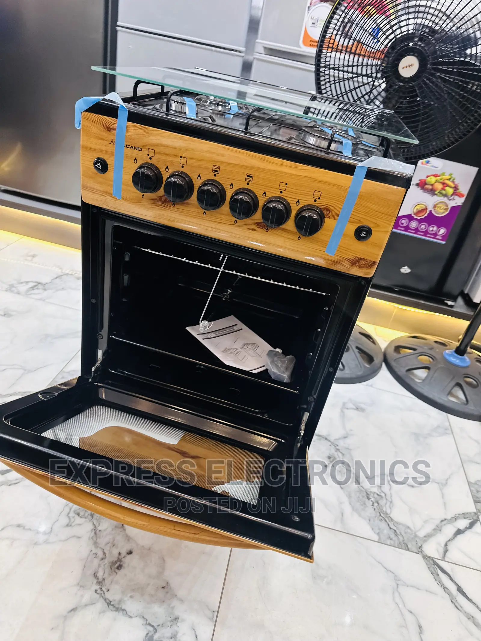 Adjustable Flame  Light Wooden Gas Cooker 4burner 50/50
