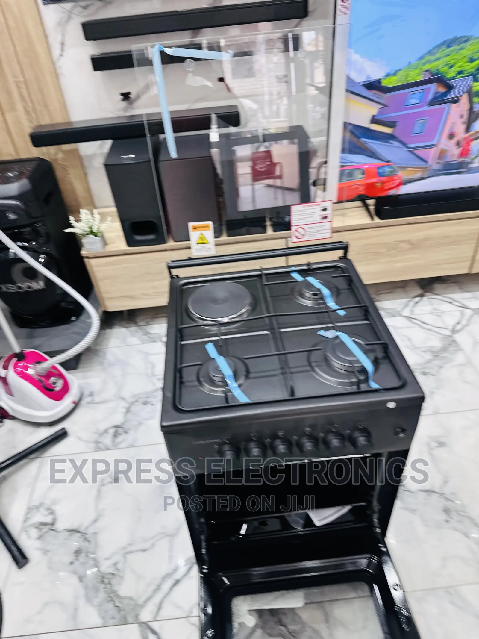 100% Best Quality 3-1 Black Gas and Electric Cooker Oven