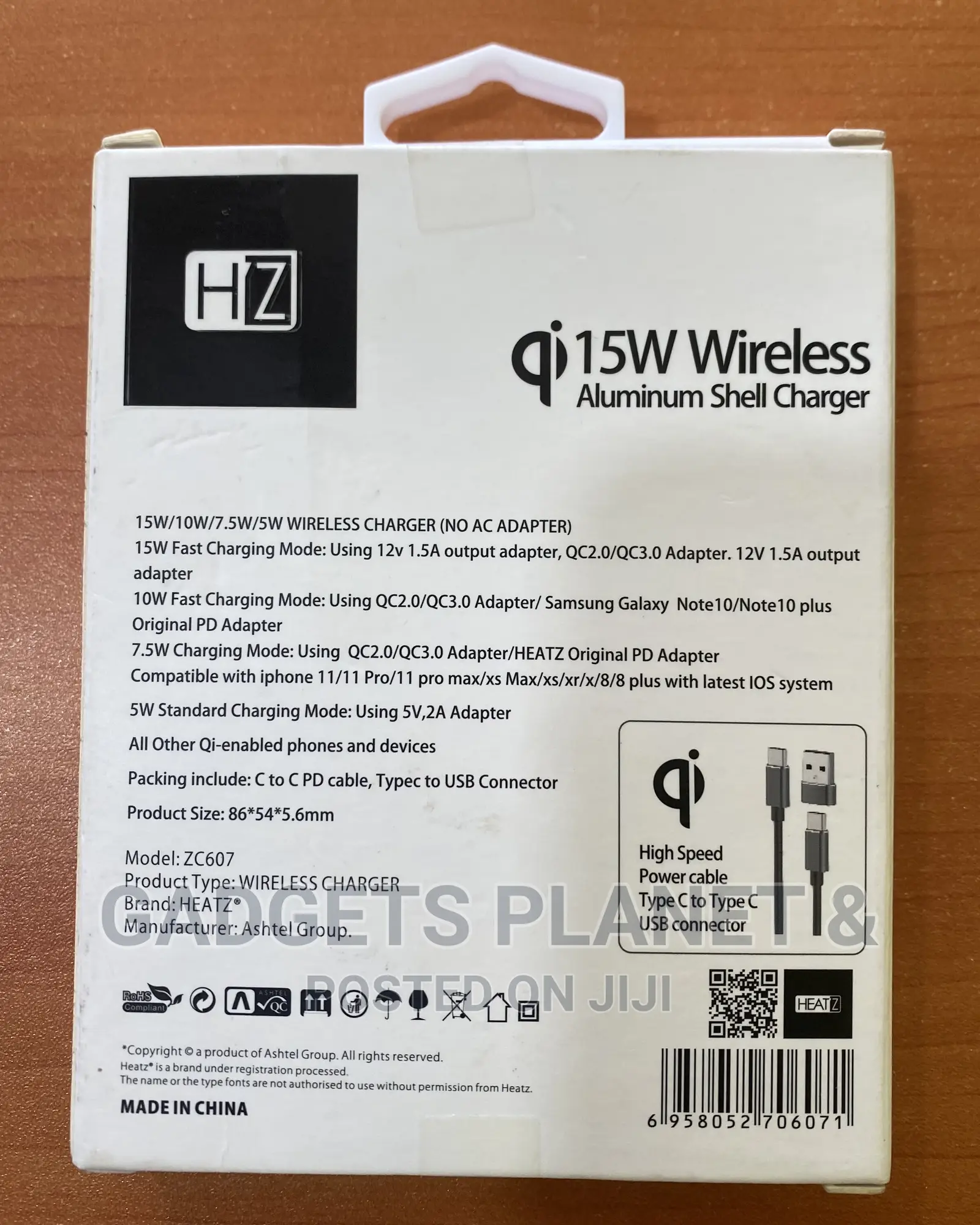 Heatz Qi 15W Wireless Aluminum Shell Charger - ZC607