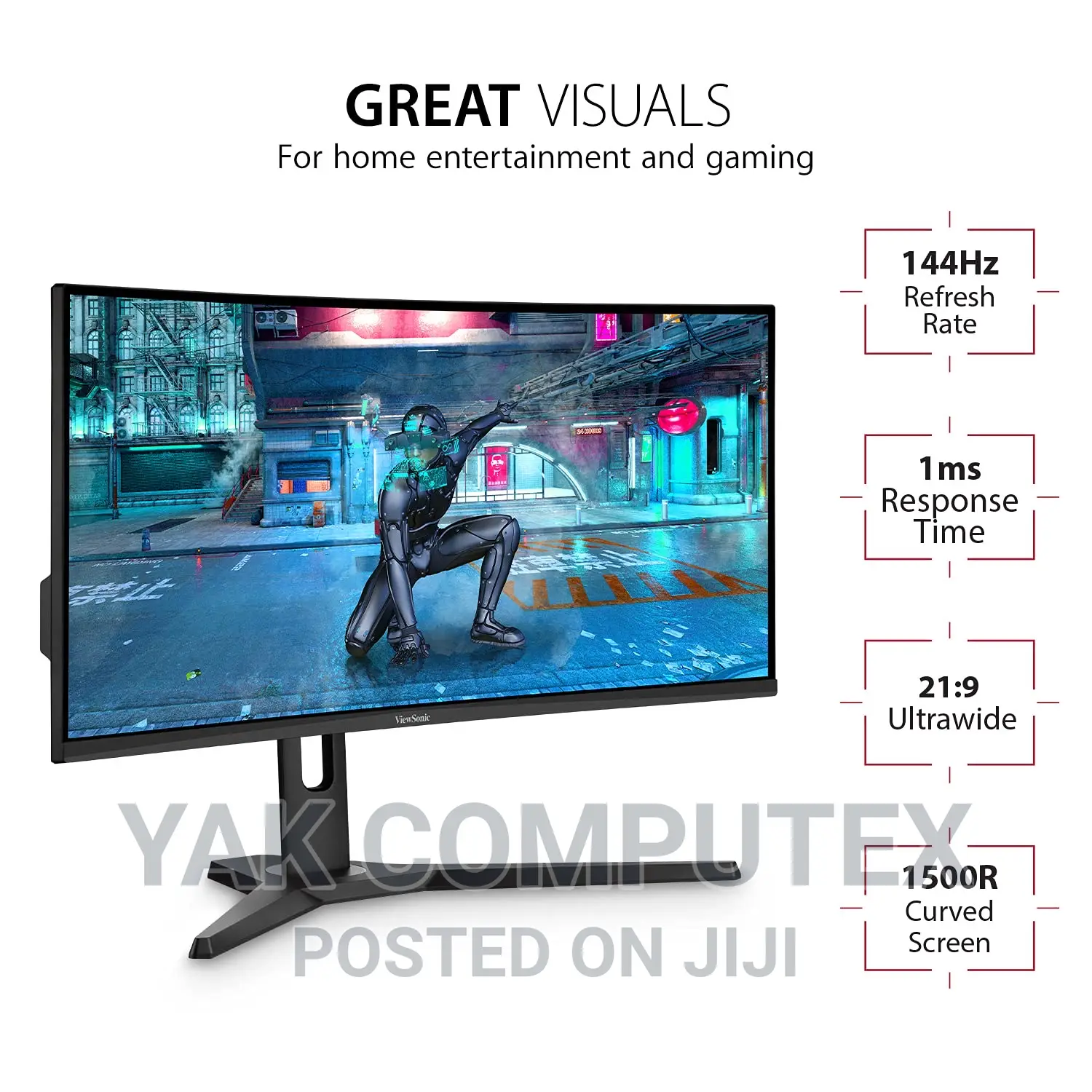 Viewsonic Omni Vx3418-2kpc 34 Inch Ultrawide Curved 1440p