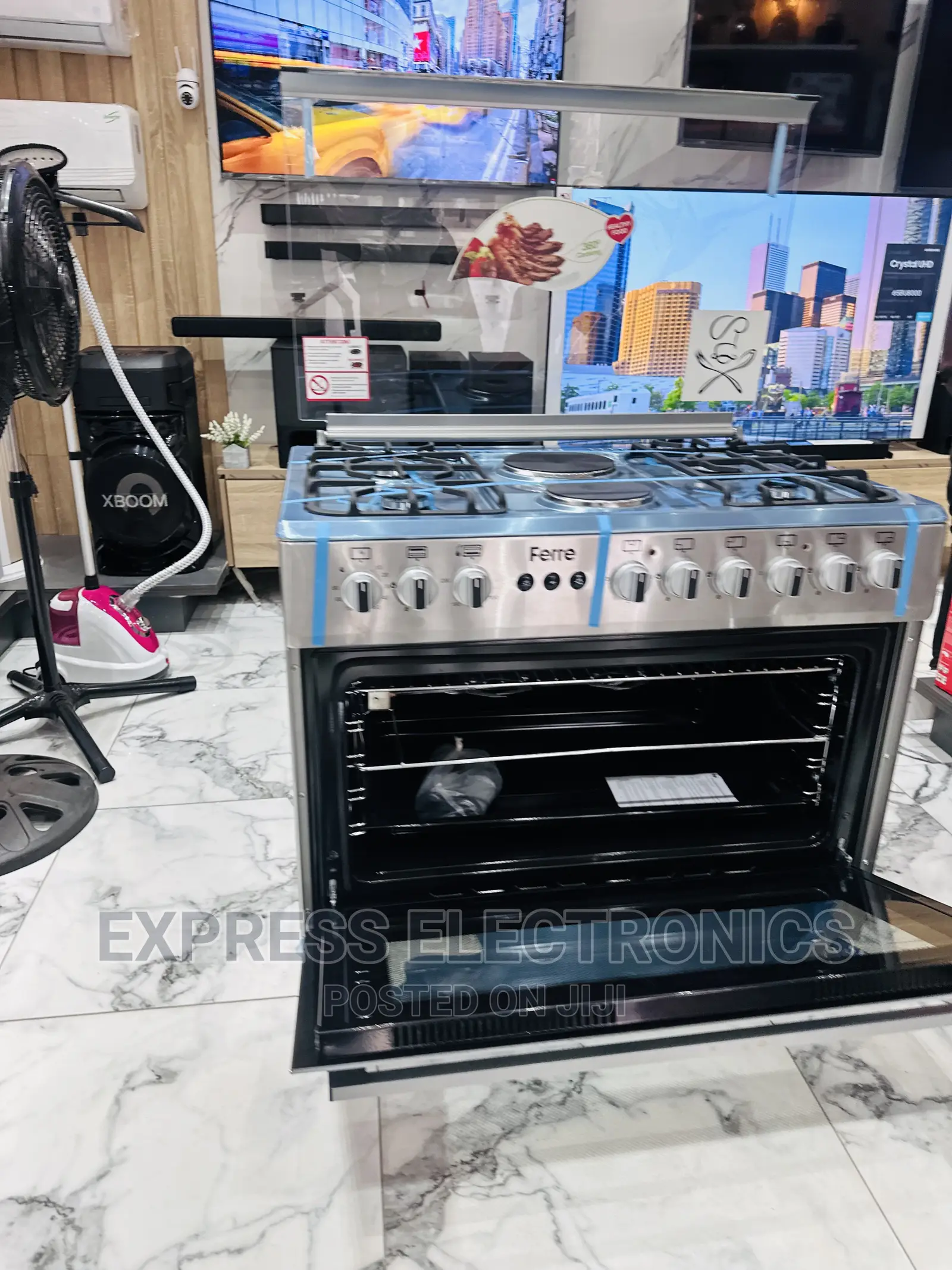 Inbuilt Lamp Led Oven Grill 4+2 Stove Cooker Ferre Sliver
