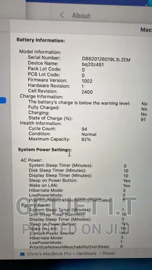 Laptop Apple MacBook Pro M1 8GB Apple M1 Pro SSD 512GB