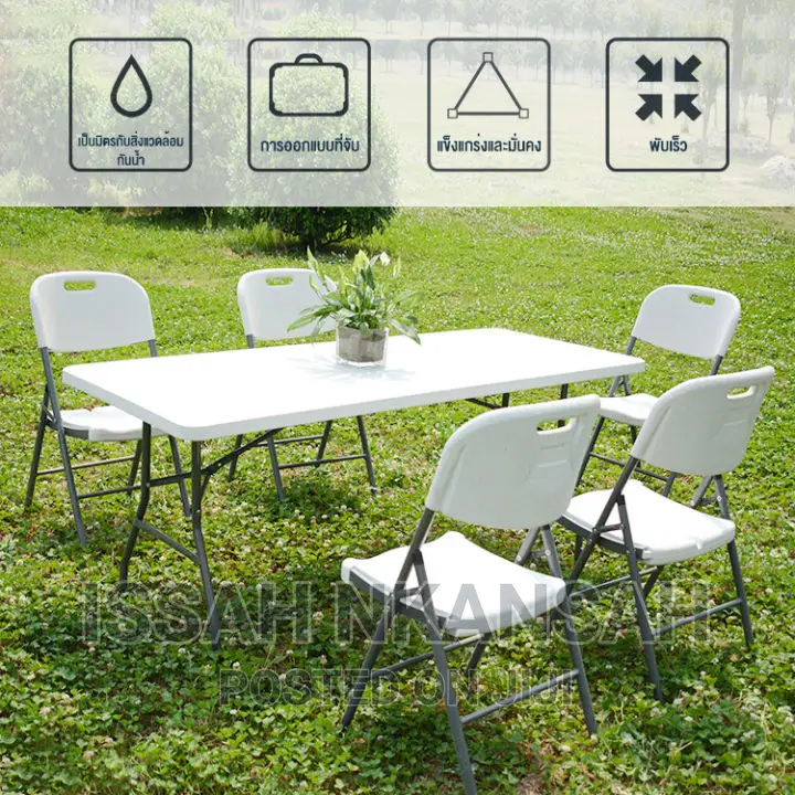 Foldable Table and 6 Chairs