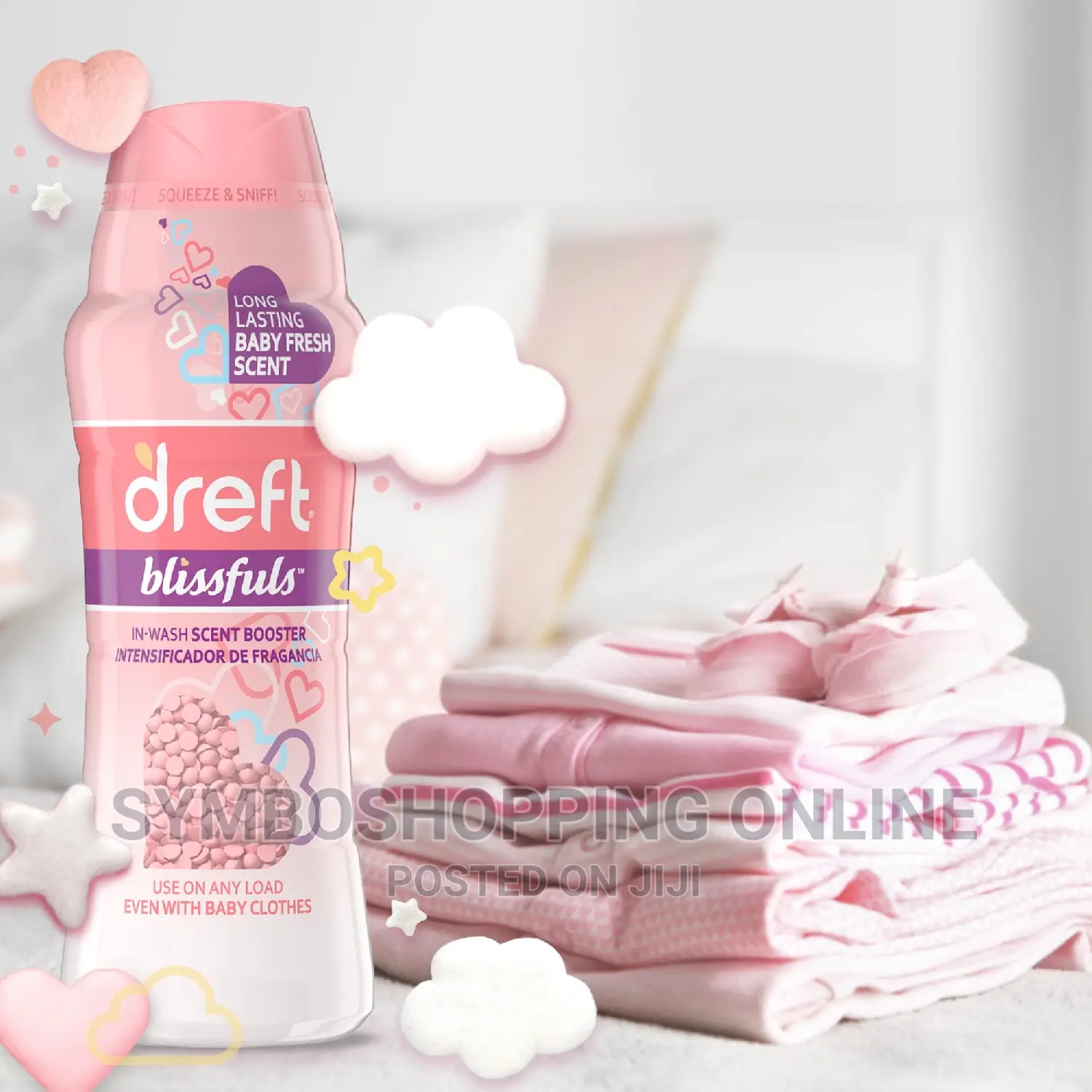 Dreft Blissfuls in-Wash Scent Booster Beads, Baby Fresh 859g