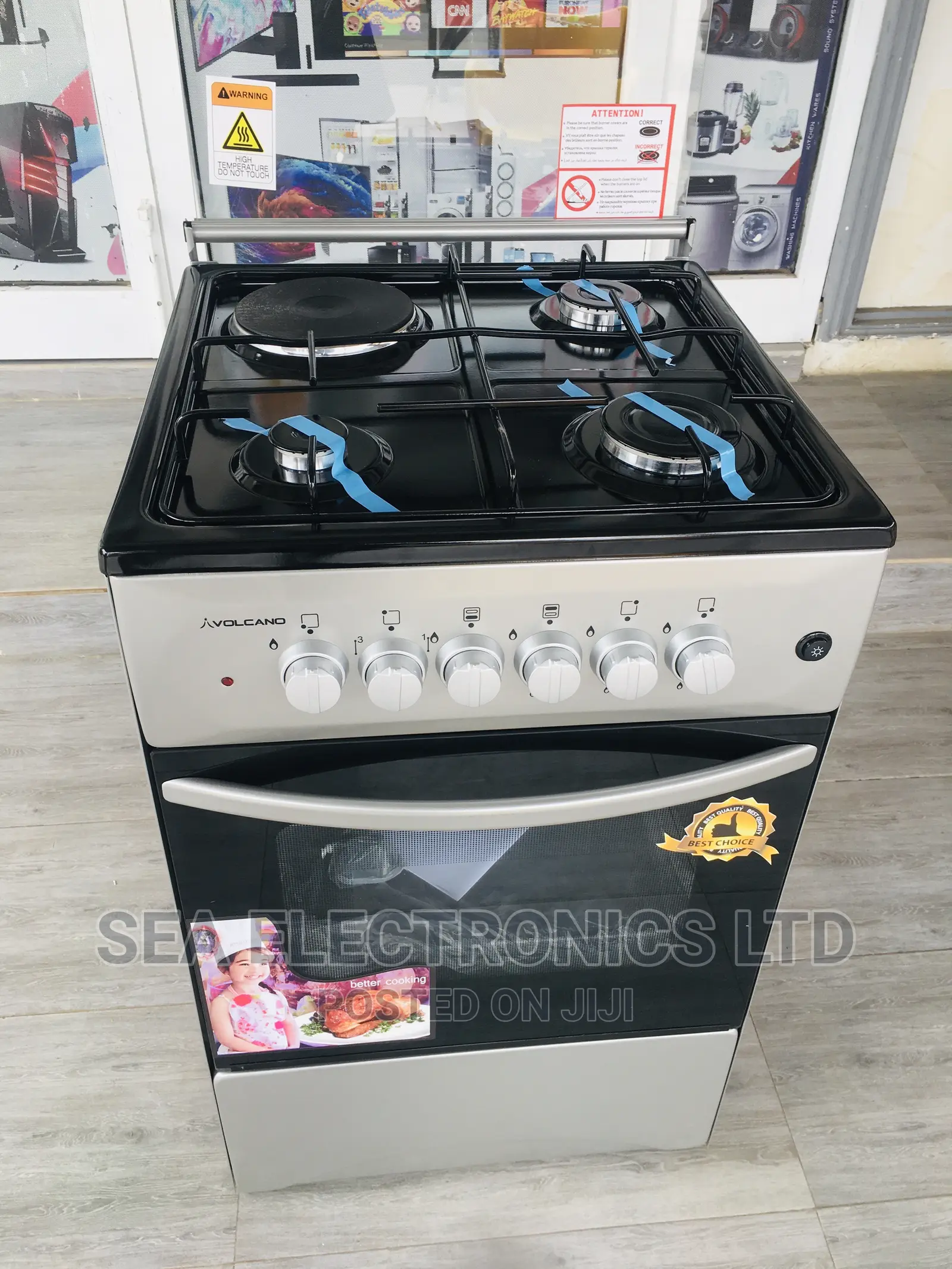 Quality Volcano Gas Cooker With Electric 3x1 Cooker