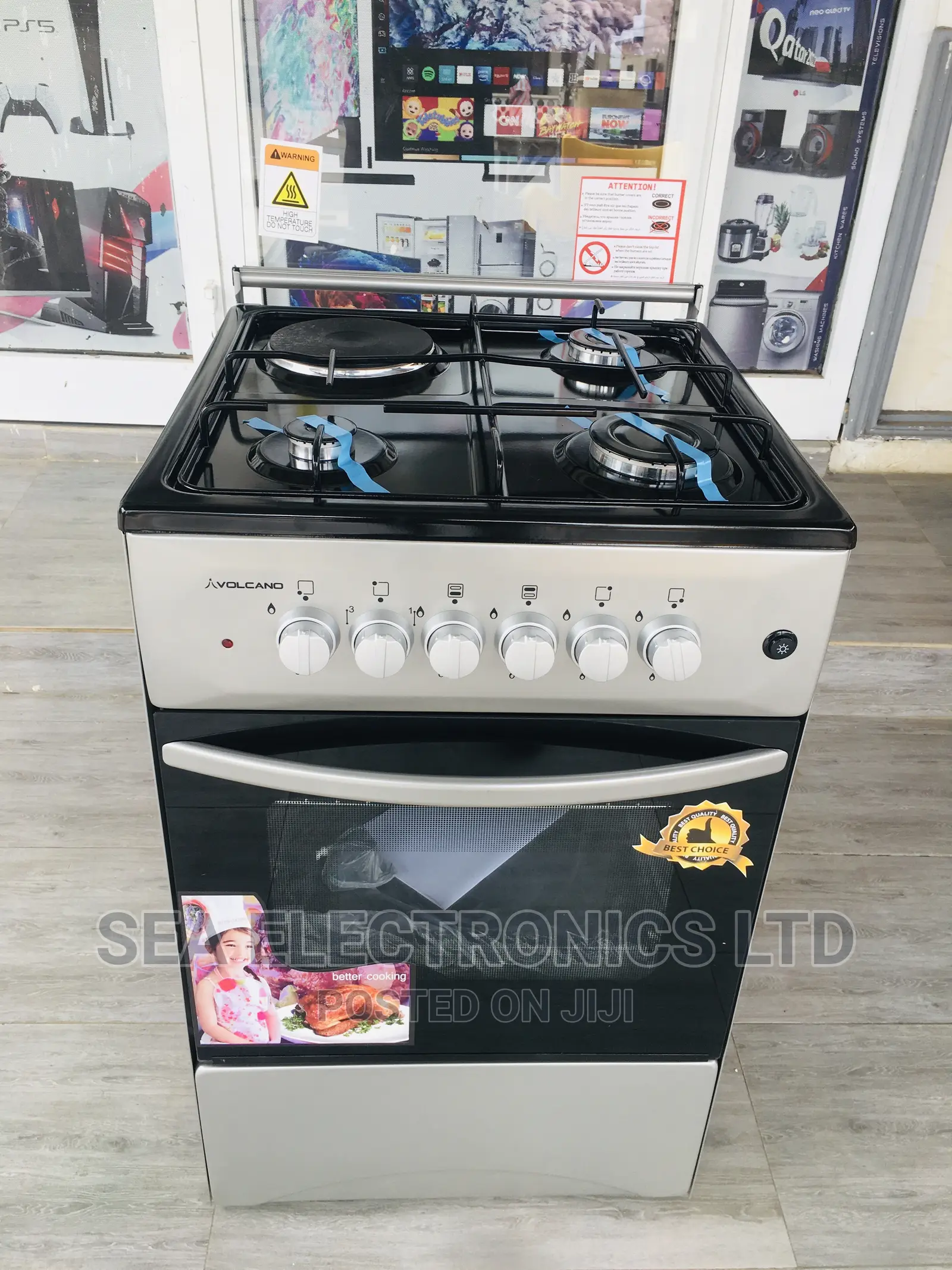 Quality Volcano Gas Cooker With Electric 3x1 Cooker