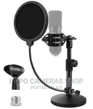 Dual Purpose Desktop Microphone Stand With Noise Filter