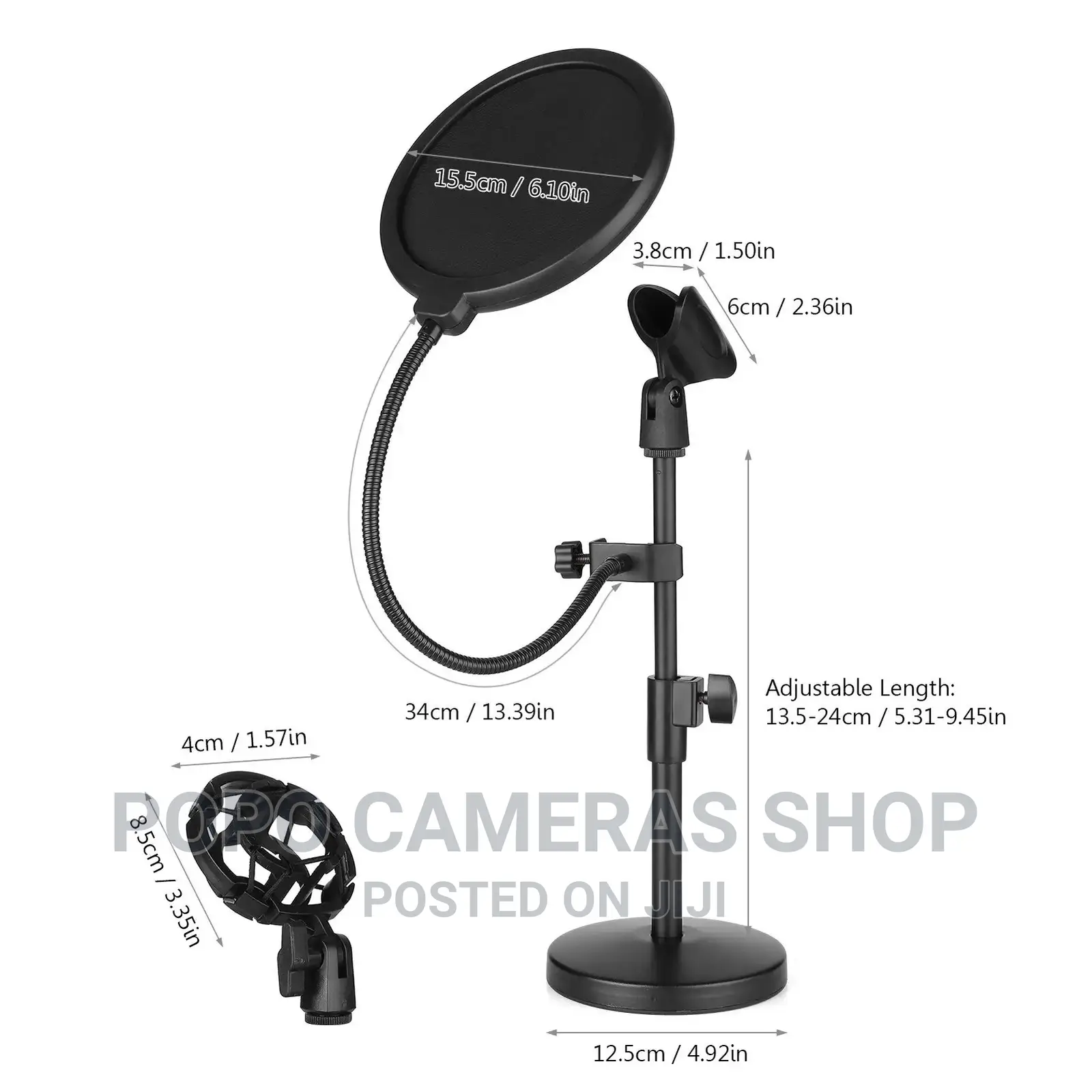 Dual Purpose Desktop Microphone Stand With Noise Filter