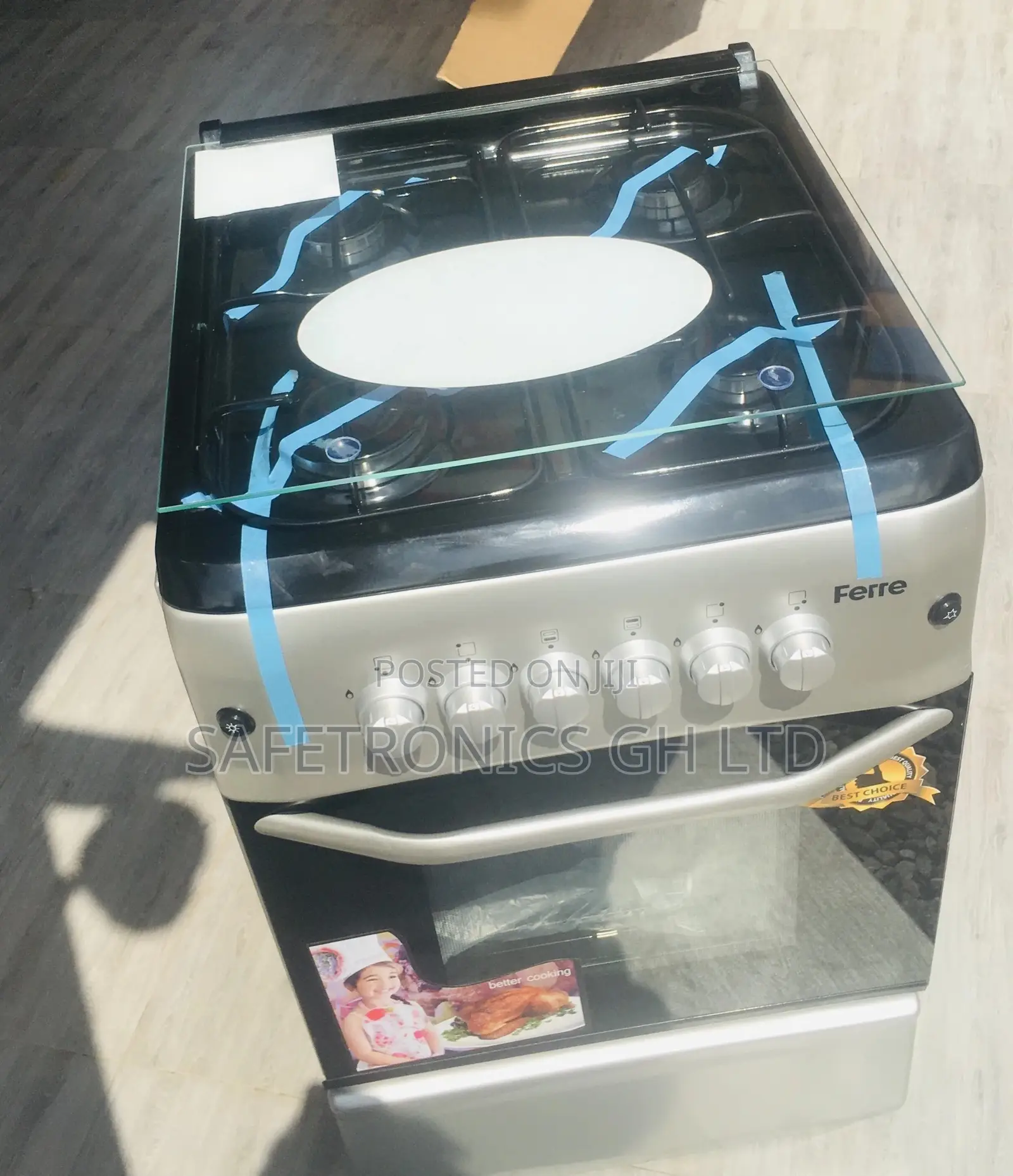 Oven With Grill Ferre 50x55 Sliver 4 Gas Burner