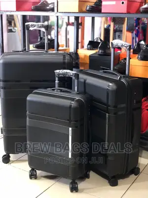 Purely Anticrack 3set SANZHENG Black Suitcase for Traveling