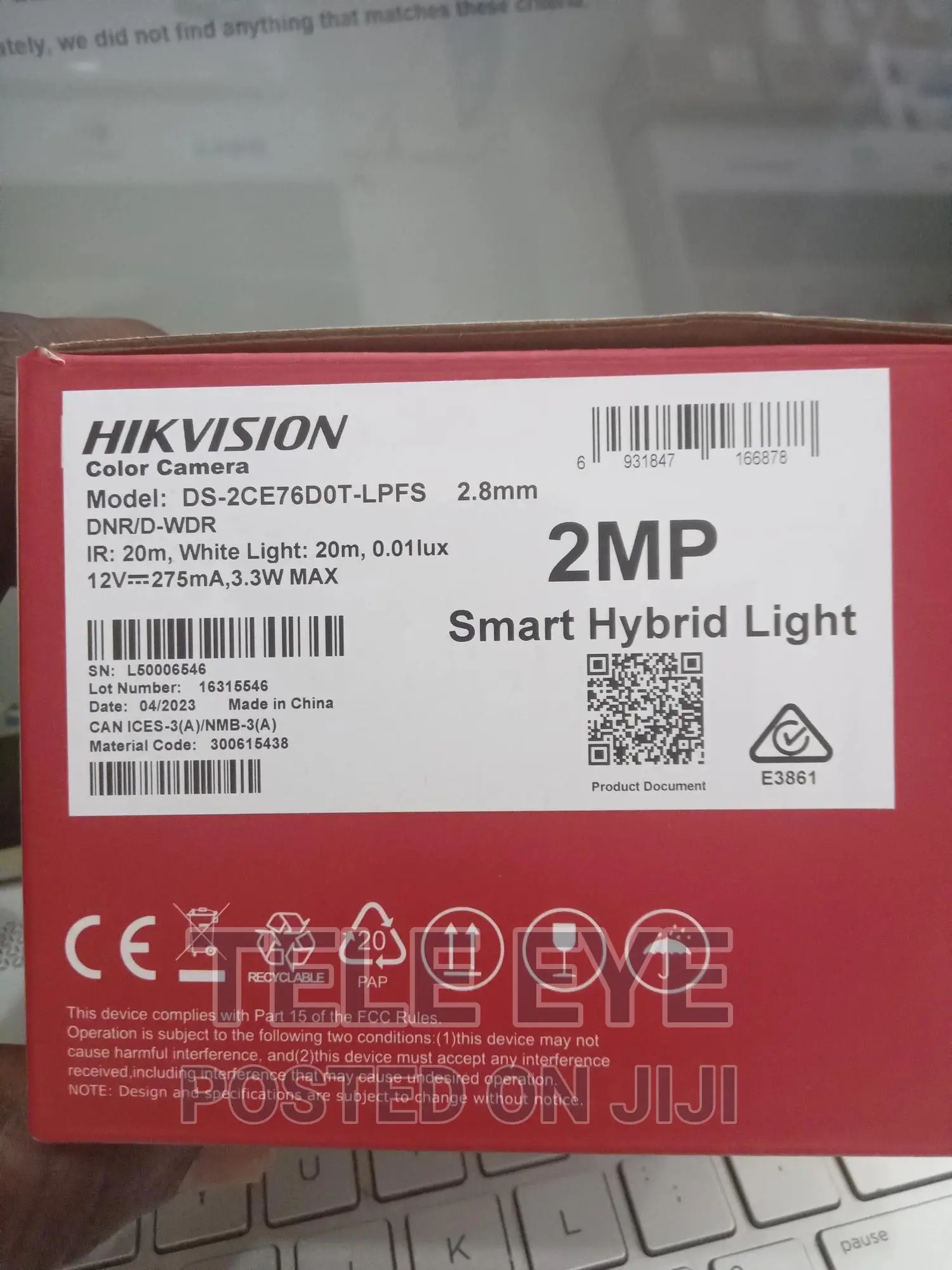 Hikvsion Ds-2ce76d0t-LPFS 2mp Indoor CCTV