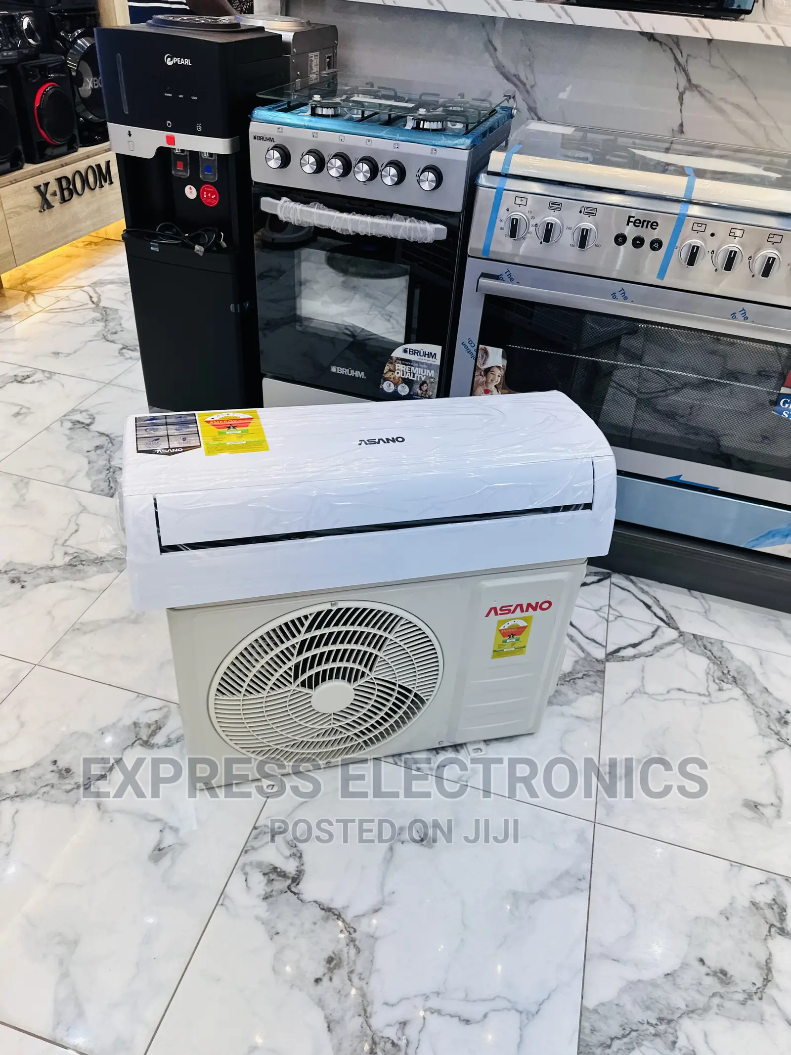 Large Windy Airflow 1.5hp Asano Split R410 Gas White AC