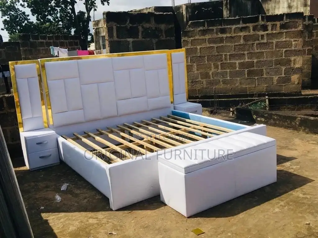 King Size Bed Frame Ottoman and Side Drawer