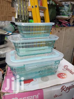 Plastic Storage Bowls - 3 Pieces Blue/White