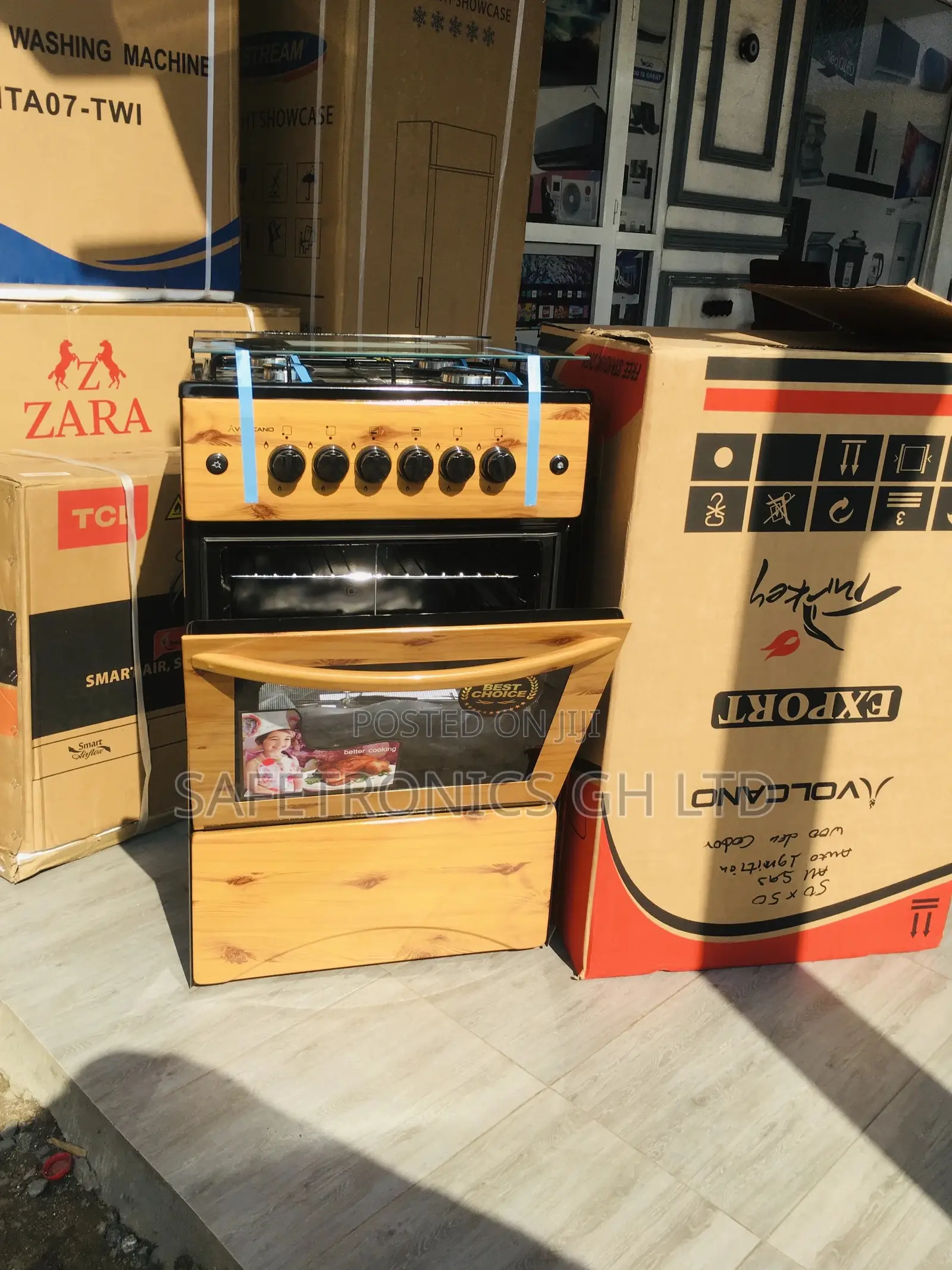 Wooden Light Oven With Grill 4 Gas Cooker Burner