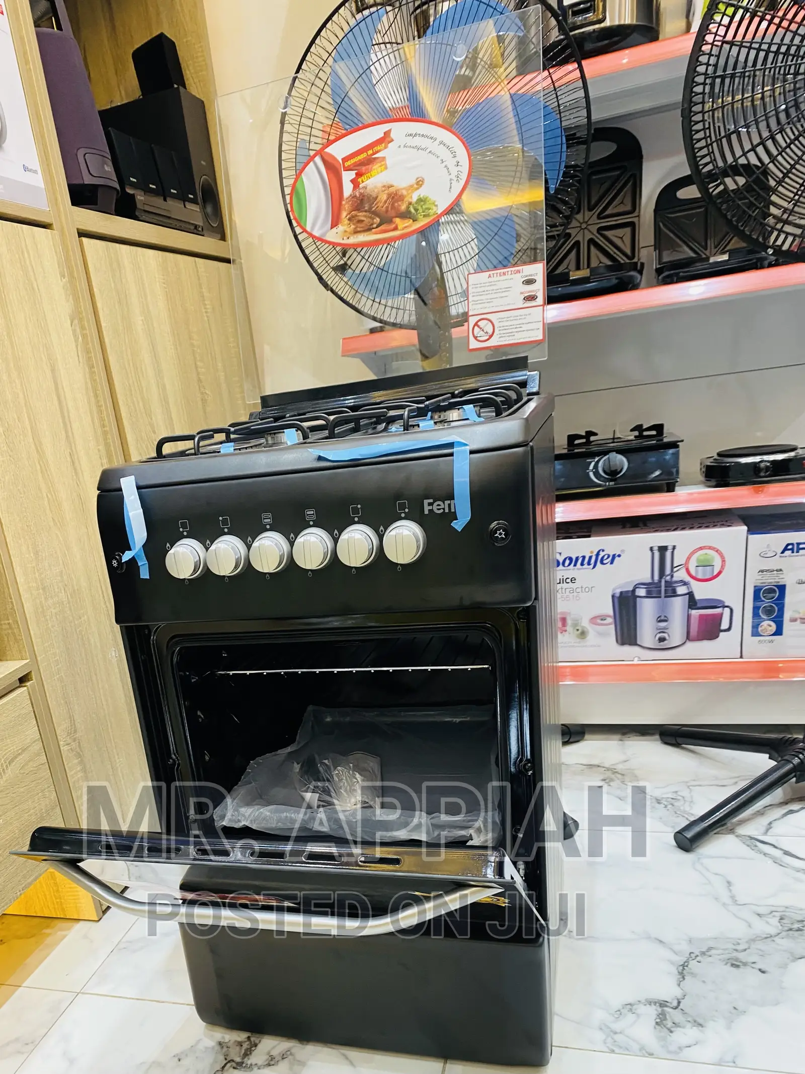 High Quality Ferre 4 Gas Burner With Oven and Grill(Black)